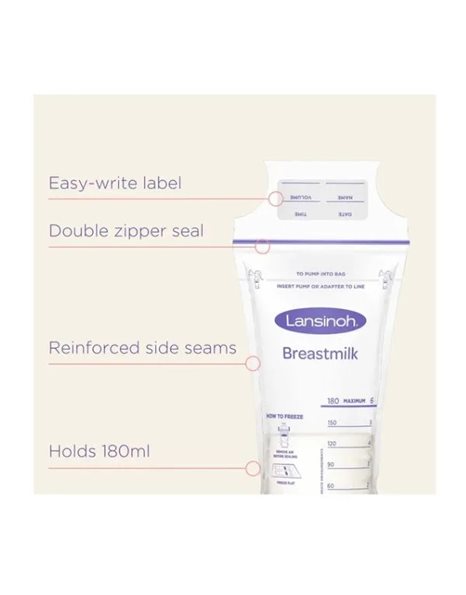 Lansinoh Breastmilk Storage Bags Σακουλάκια Αποθήκευσης Μητρικού Γάλακτος 25 τμχ