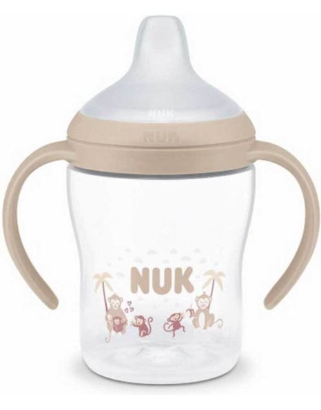 Nuk Perfect Match Εκπαιδευτικό Ποτήρι Για 6+Μηνών με Σχέδιο Μαϊμουδάκια Μπεζ 150ml