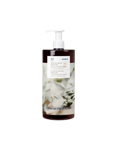 Korres Showergel White Blossom Αφρόλουτρο Λευκά Άνθη, 1000ml