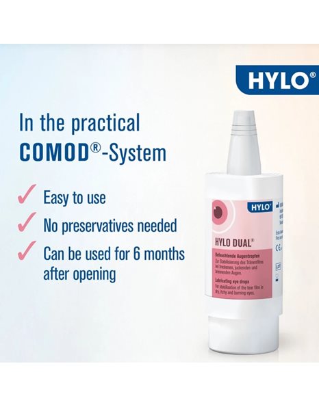 Hylo Dual Λιπαντικές Οφθαλμικές Σταγόνες 10ml.