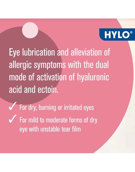 Hylo Dual Λιπαντικές Οφθαλμικές Σταγόνες 10ml.