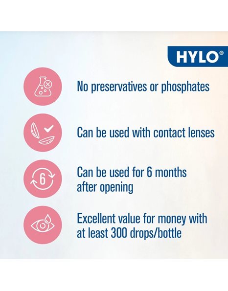 Hylo Dual Λιπαντικές Οφθαλμικές Σταγόνες 10ml.