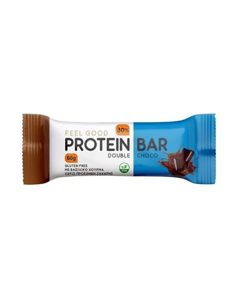 Feel Good Double Choco Protein Bar, Πρωτεϊνική Μπάρα Διπλή Σοκολάτα 60gr