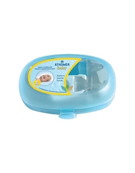 Athomer Baby Nasal Aspirator Ρινικός Αναρροφητήρας με 3 επαναχρησιμοποιούμενα ακροφύσια
