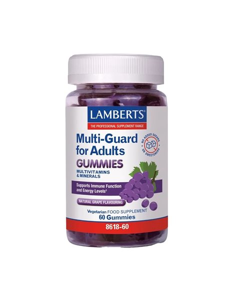 Lamberts Multi Guard for Adults-Πολυβιταμινούχο Συμπλήρωμα Διατροφής με Γεύση Σταφύλι, 60 Ζελεδάκια