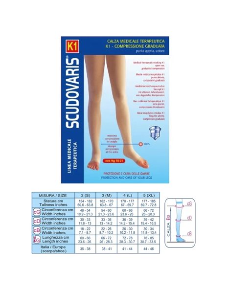  Scudotex 403 Κάλτσες Ριζομηρίου Διαβαθμισμένης Συμπίεσης με Σιλικόνη & Ανοικτά Δάκτυλα Κ1 N2 Small