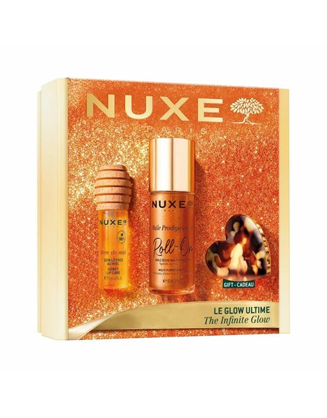 Nuxe The Infinite Glow Σετ Με Prodigieuse OR Roll On, Reve de Miel Honey Lip Care &Δώρο Clip Μαλλιών